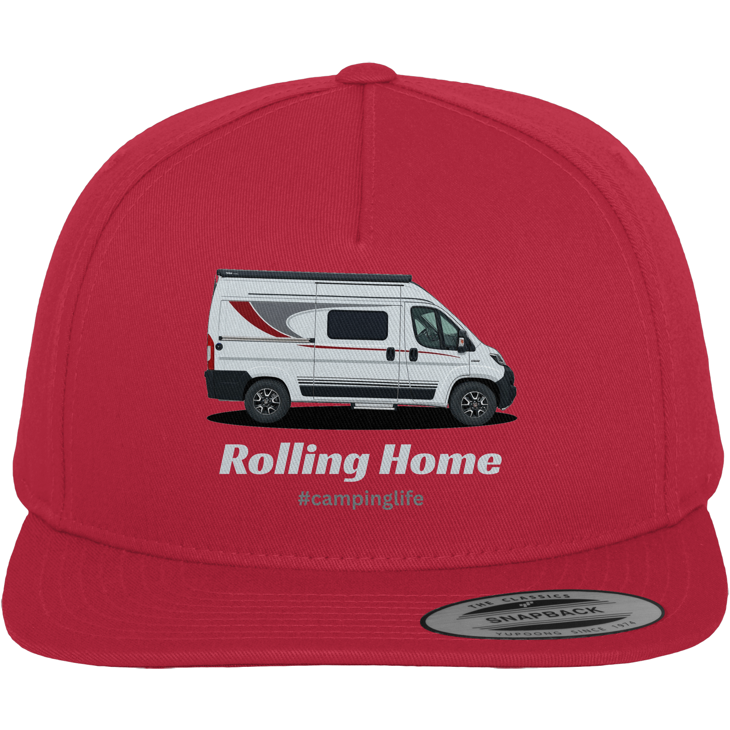Premium Snapback Cap "Red" - bedruckt mit Deiner Camper Illustration