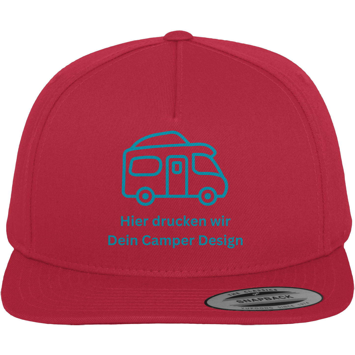 Premium Snapback Cap "Red" - bedruckt mit Deiner Camper Illustration