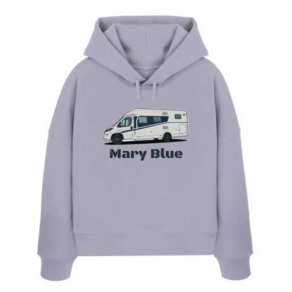 Womens Organic Boxcut Hoodie "Lavender" - bedruckt mit Deiner Camper Illustration