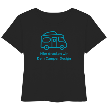 Womens Organic Lightweight T-Shirt "Black" - bedruckt mit Deiner Camper Illustration