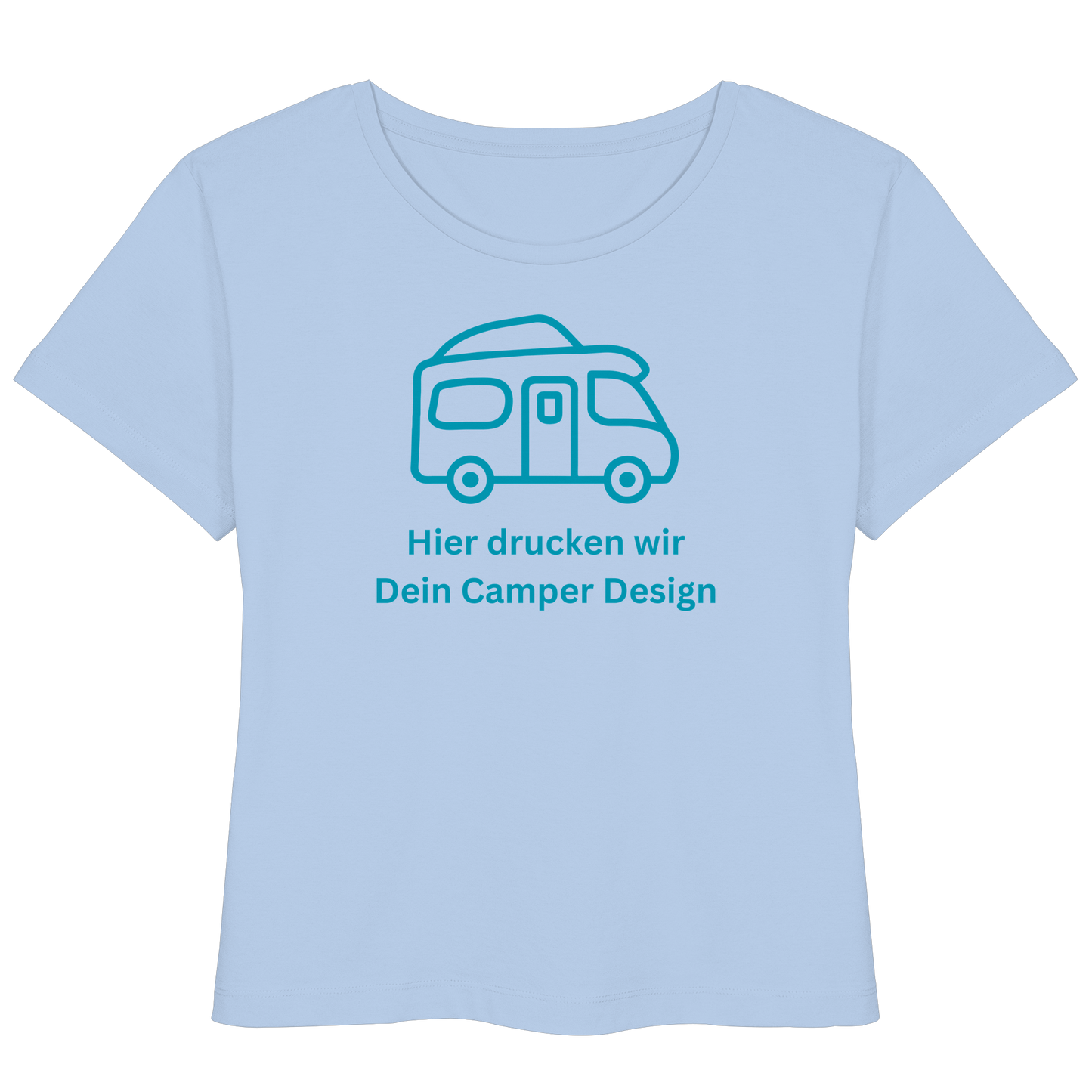 Womens Organic Lightweight T-Shirt "Blue Soul" - bedruckt mit Deiner Camper Illustration