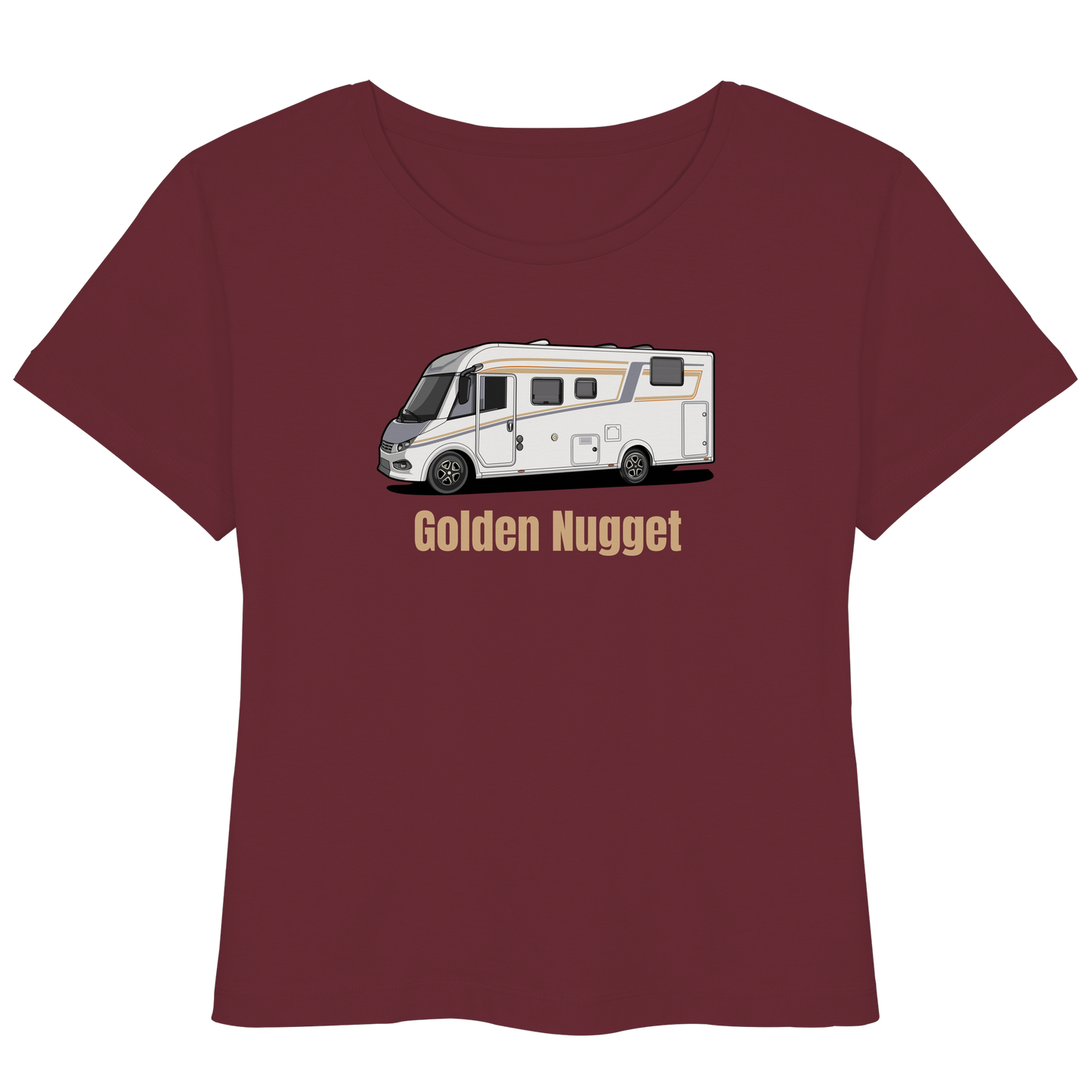 Womens Organic Lightweight T-Shirt "Burgundy" - bedruckt mit Deiner Camper Illustration