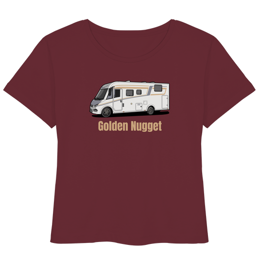 Womens Organic Lightweight T-Shirt "Burgundy" - bedruckt mit Deiner Camper Illustration