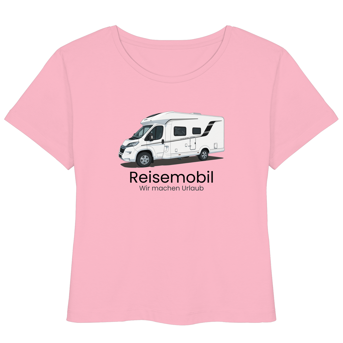Womens Organic Lightweight T-Shirt "Cotton Pink" - bedruckt mit Deiner Camper Illustration