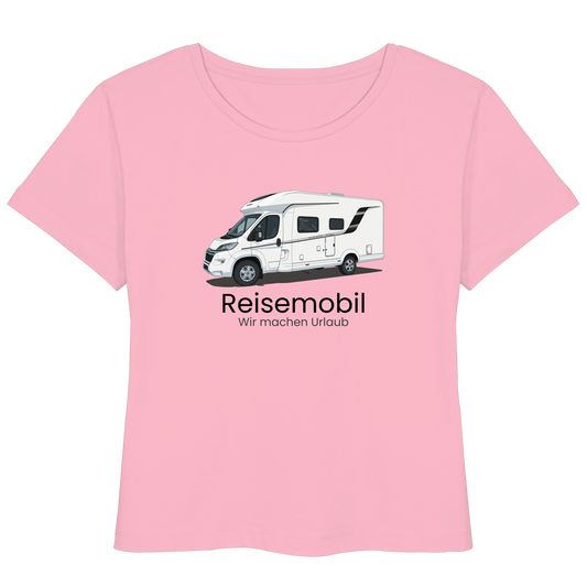 Womens Organic Lightweight T-Shirt "Cotton Pink" - bedruckt mit Deiner Camper Illustration