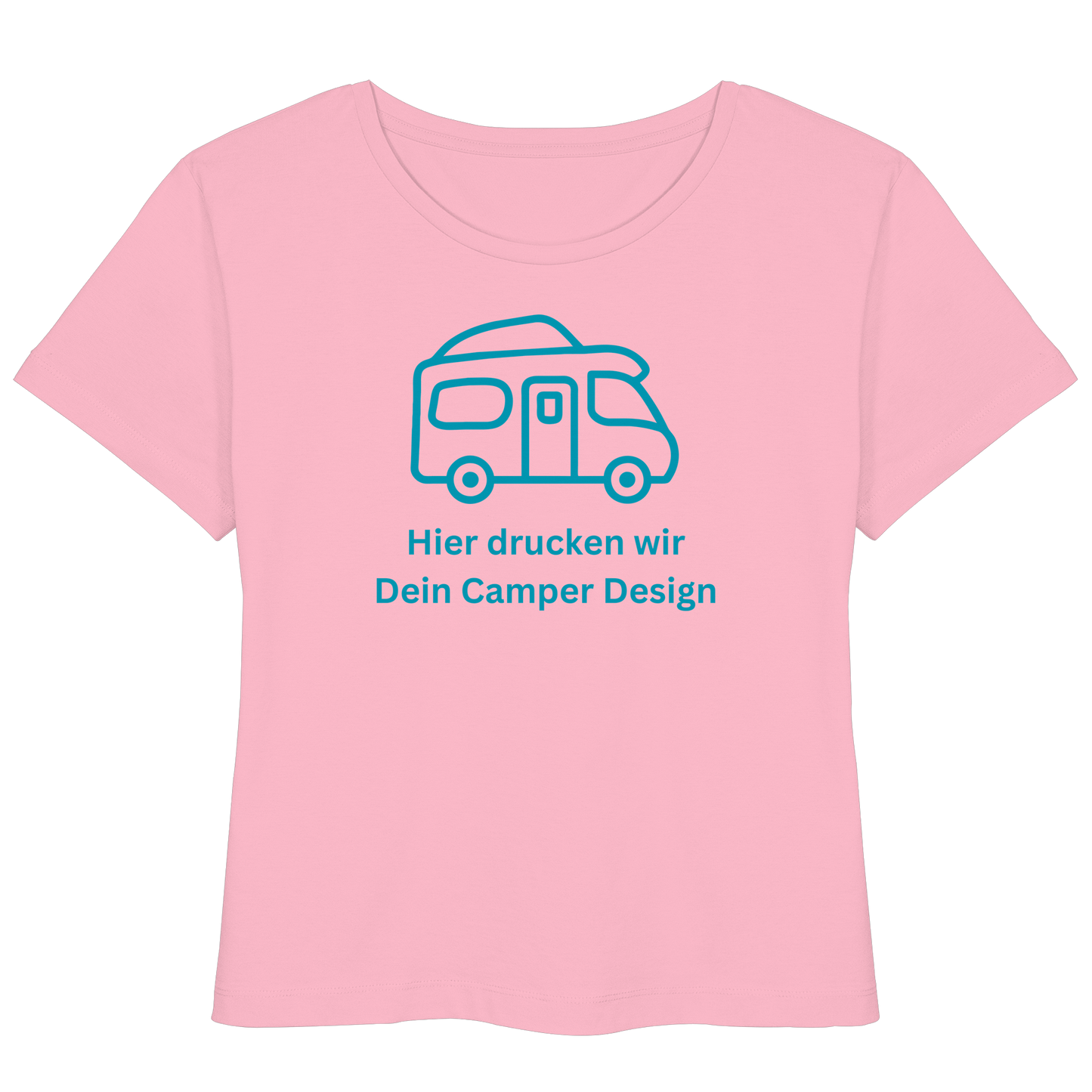 Womens Organic Lightweight T-Shirt "Cotton Pink" - bedruckt mit Deiner Camper Illustration