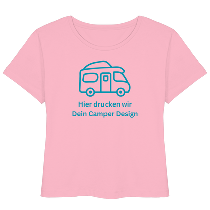 Womens Organic Lightweight T-Shirt "Cotton Pink" - bedruckt mit Deiner Camper Illustration