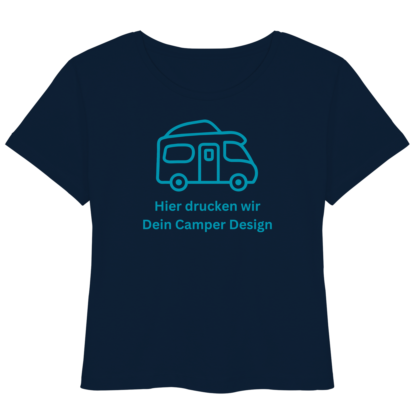 Womens Organic Lightweight T-Shirt "French Navy" - bedruckt mit Deiner Camper Illustration